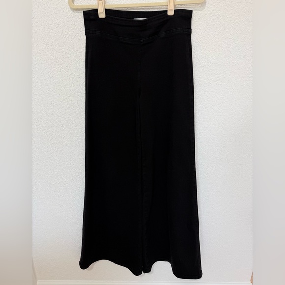 FRAME Jetset High Rise Palazzo Jeans Black Wide Leg Pull-On Denim Size 28 - Picture 2 of 11